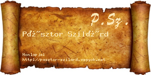 Pásztor Szilárd névjegykártya